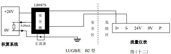 氟利昂管道流量計與積算儀接線圖