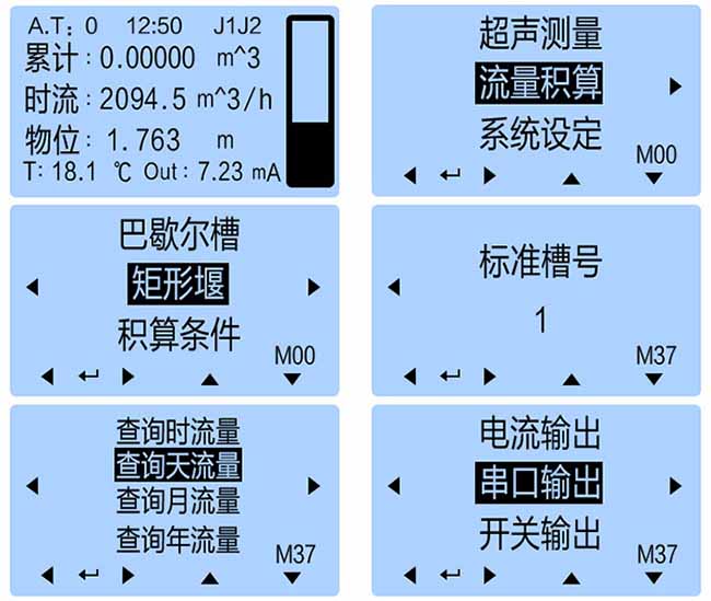 井下超聲波流量計(jì)顯示示意圖