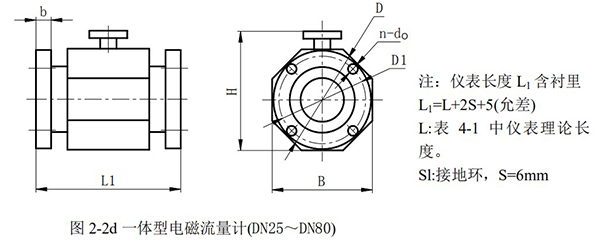 DN200電磁流量計尺寸圖二