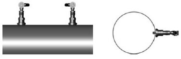 高溫超聲波流量計v法安裝示意圖